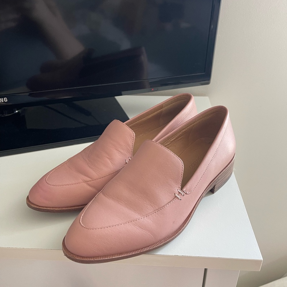 Light Pink Genuine Leather Madewell Loafers